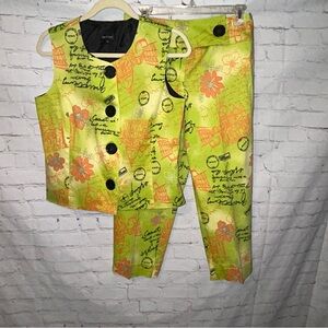 Vintage Sharon Endick vest pantsuit size‎ M/8